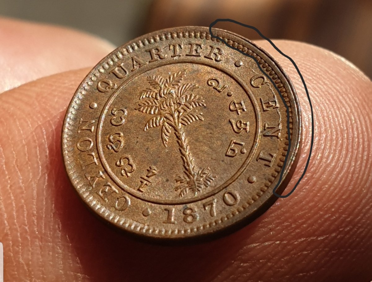 Ceylon-1870-1/4-Cent---Grade